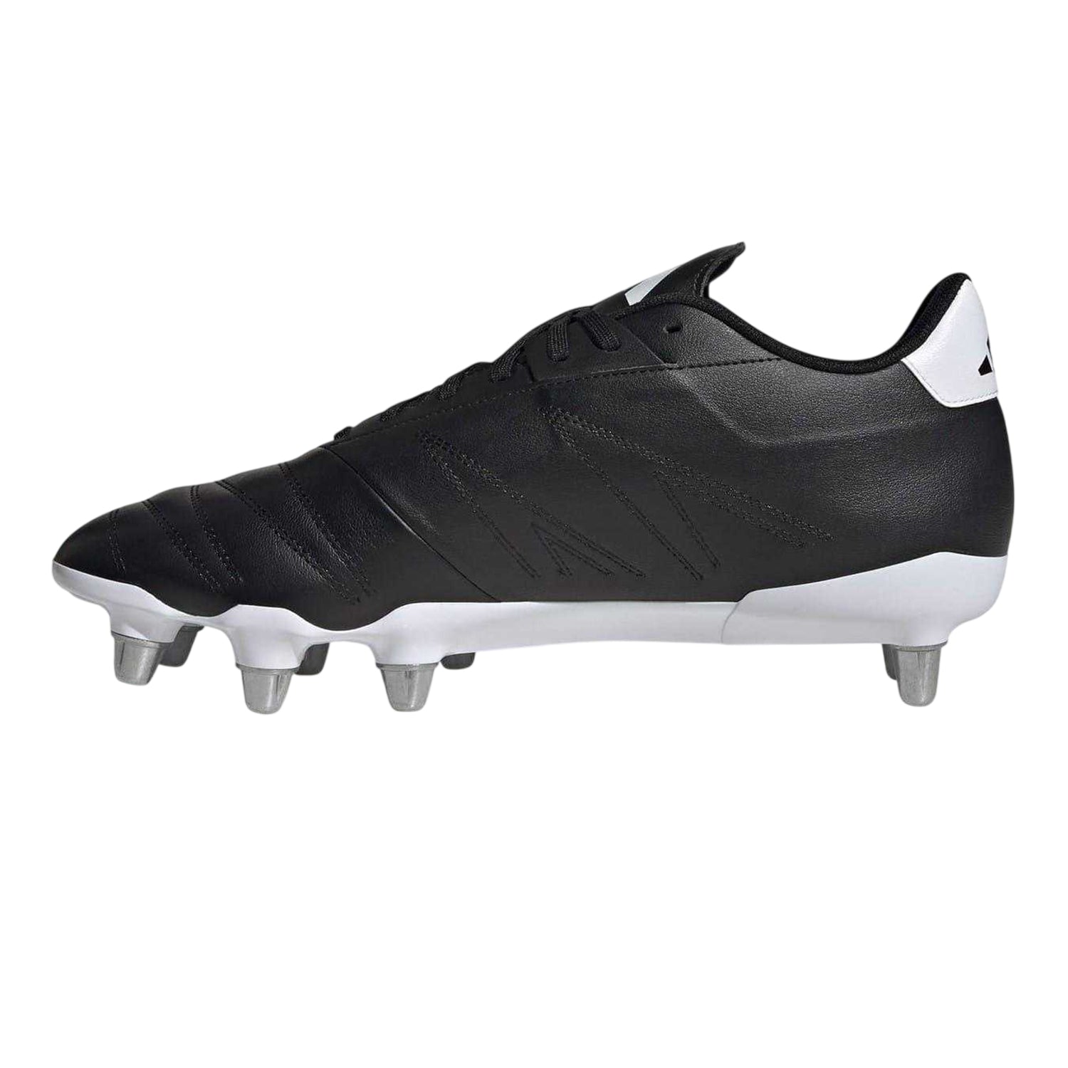 Black-White - Side - Adidas Mens Kakari Elite Soft Ground Rugby Boots