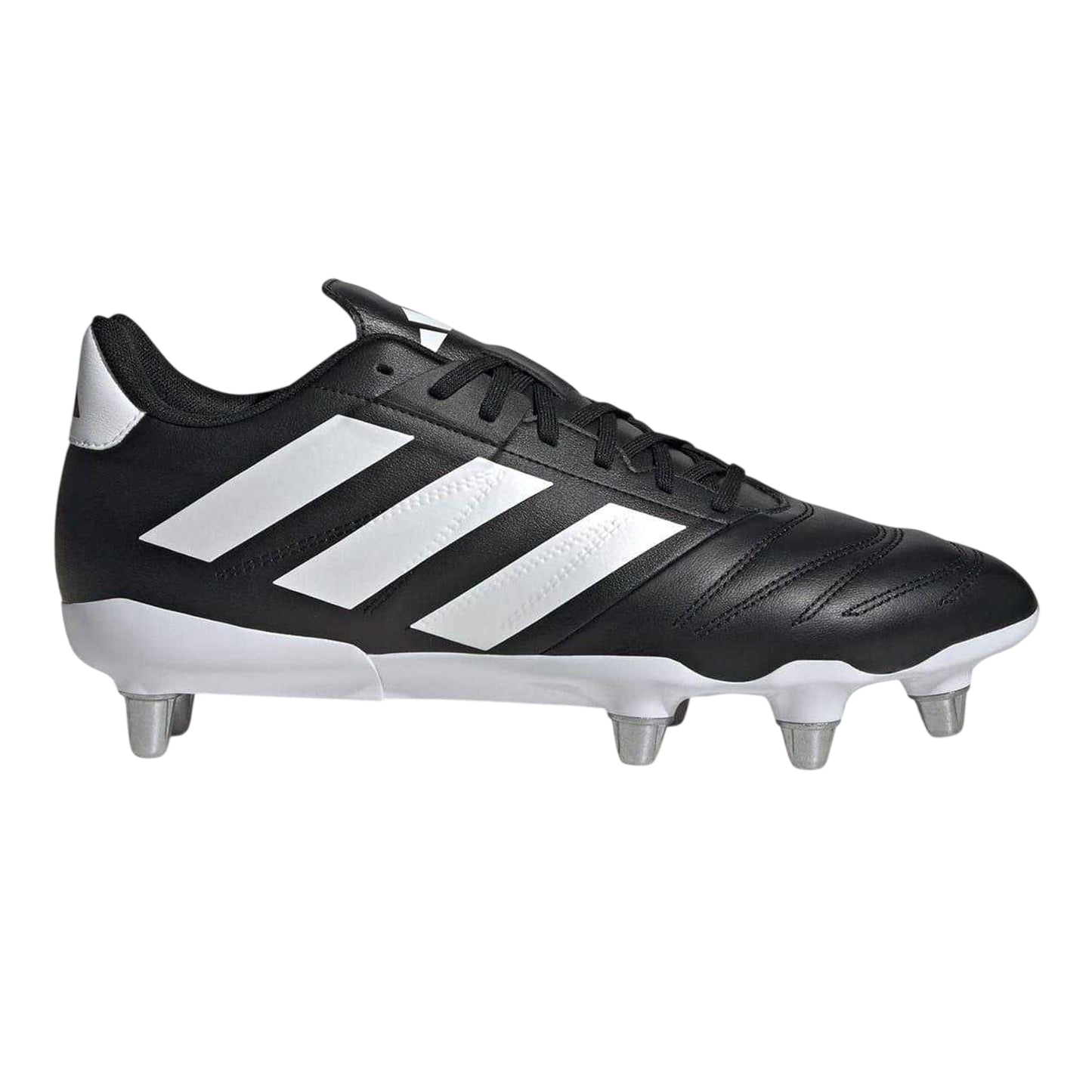 Black-White - Front - Adidas Mens Kakari Elite Soft Ground Rugby Boots