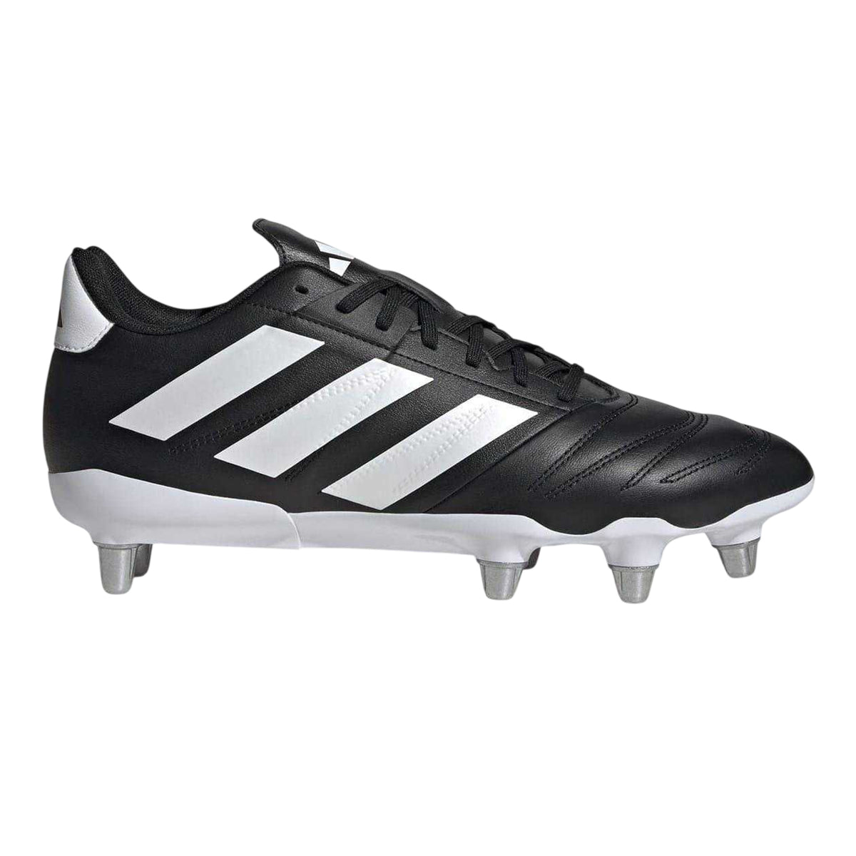 Black-White - Front - Adidas Mens Kakari Elite Soft Ground Rugby Boots