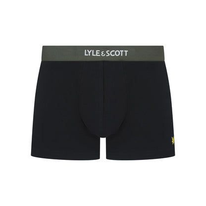 Black - Side - Lyle & Scott Mens Devon Boxer Shorts (Pack of 3)