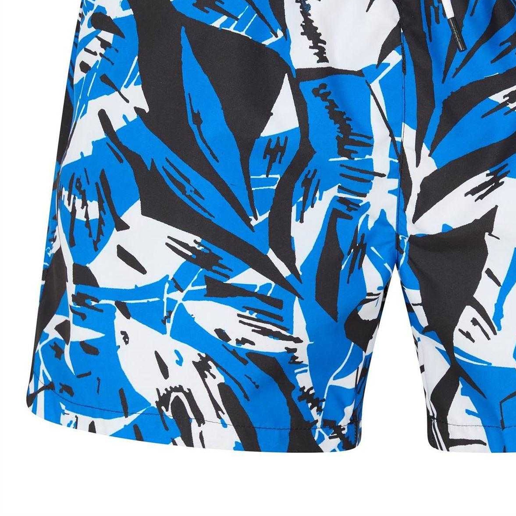 Bright Blue - Side - Boss Mens Piranha All-Over Print Swim Shorts