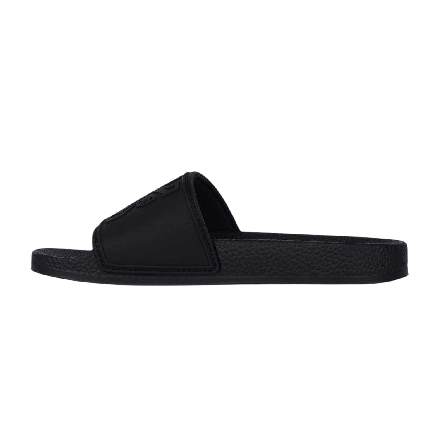 Black - Side - Biba Womens-Ladies Biba Rubber Padded Strap Beach Sliders