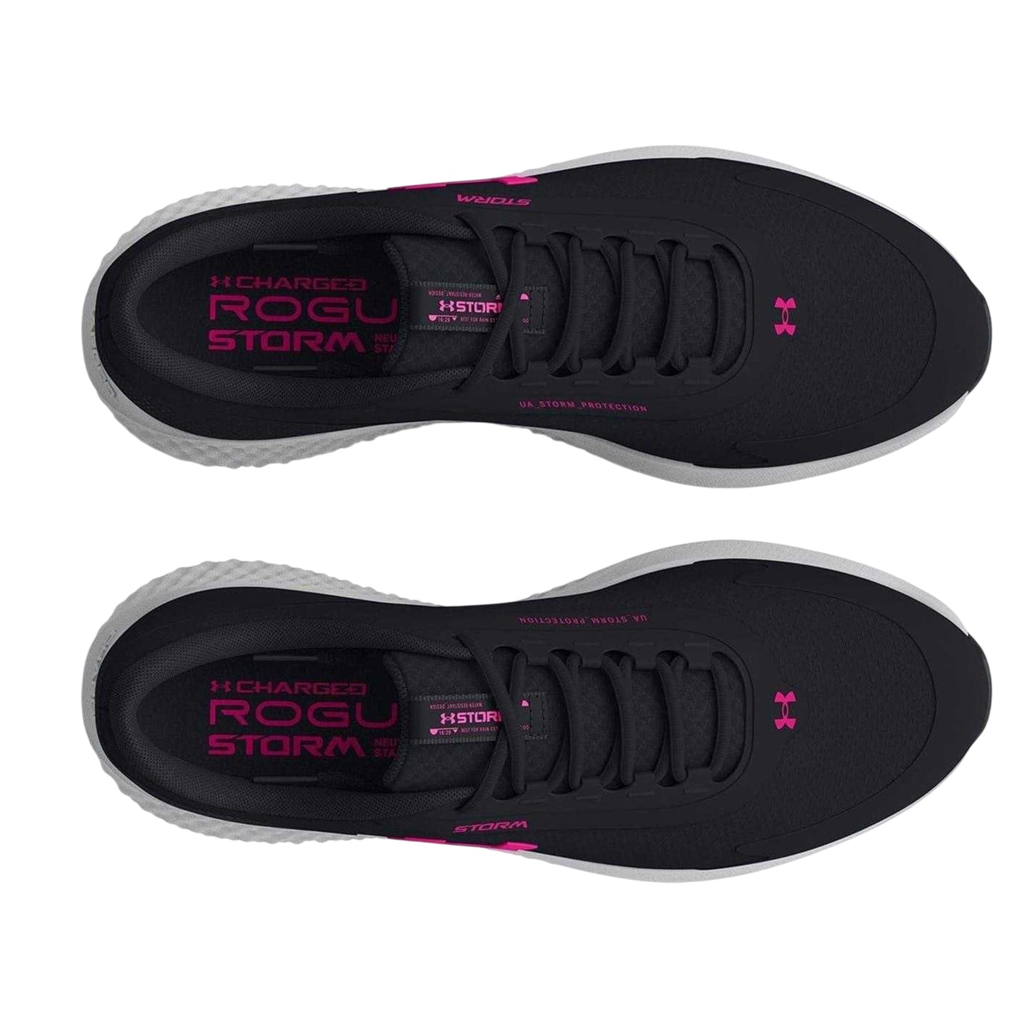Black - Side - Under Armour Womens-Ladies Charged Rogue 3 Trainers