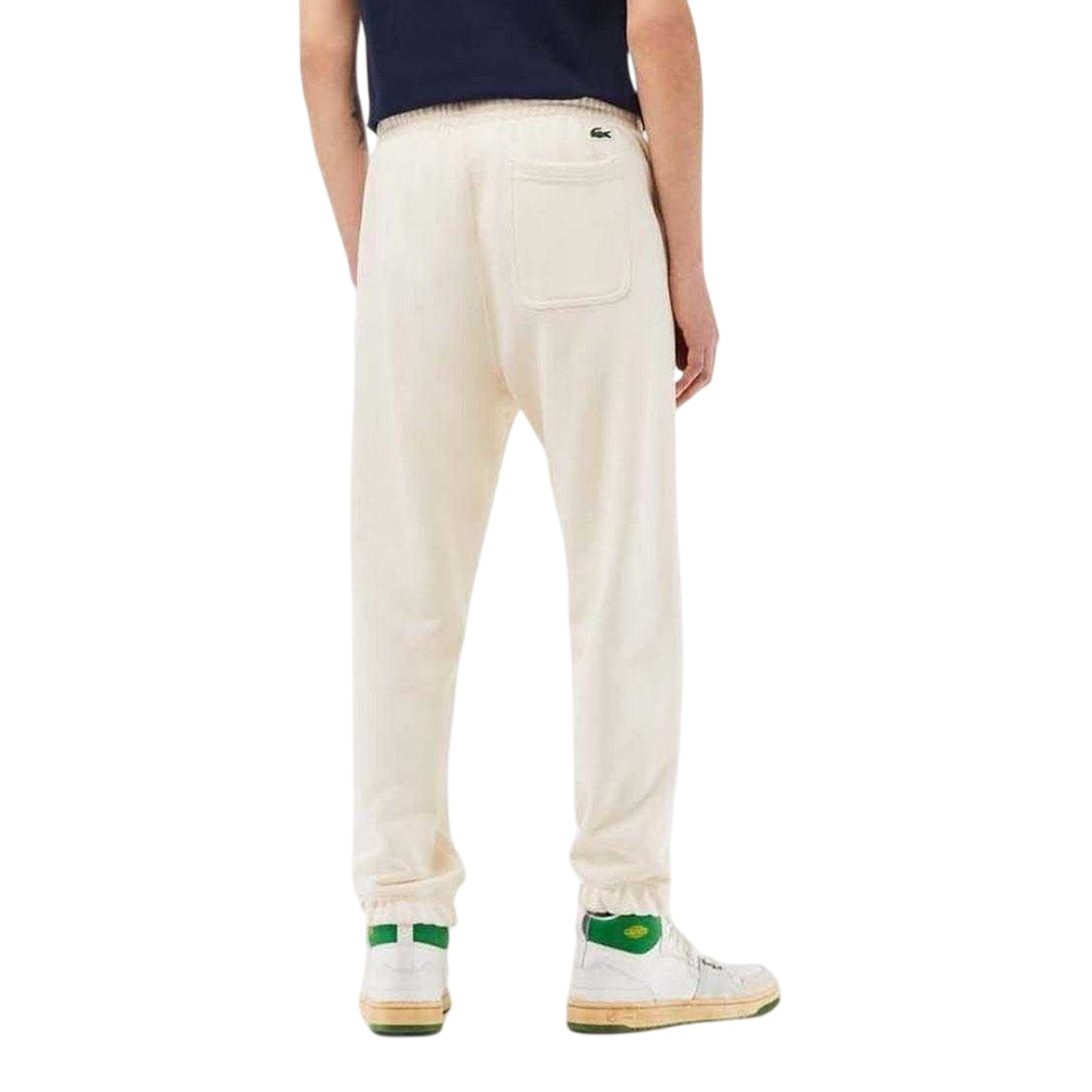 Cream - Back - Lacoste Mens Club Cotton Jogging Bottoms