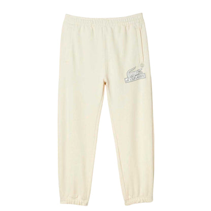 Cream - Front - Lacoste Mens Club Cotton Jogging Bottoms