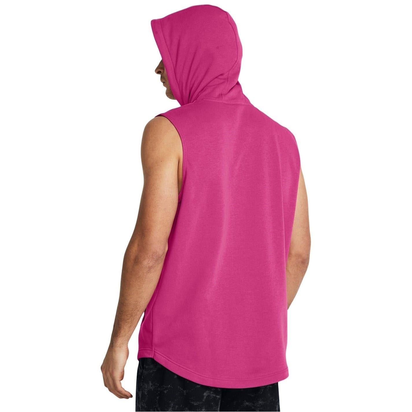 Pink - Lifestyle - Under Armour Mens Bulls Head Sleeveless Hoodie