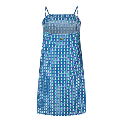 Blue - Back - Lacoste Womens-Ladies Spaghetti Strap Slip Dress