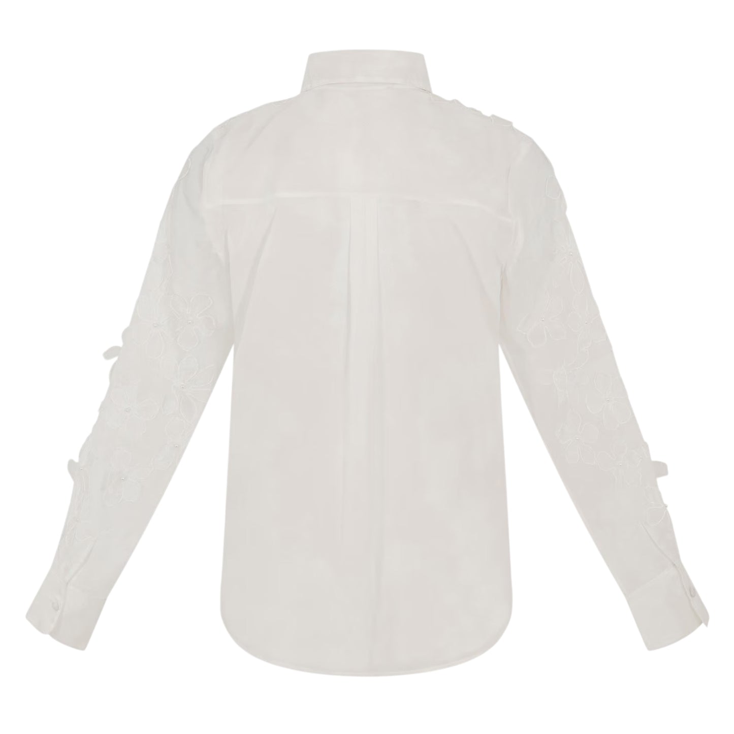 White - Back - French Connection Womens-Ladies Floral 3D Long-Sleeved Shirt