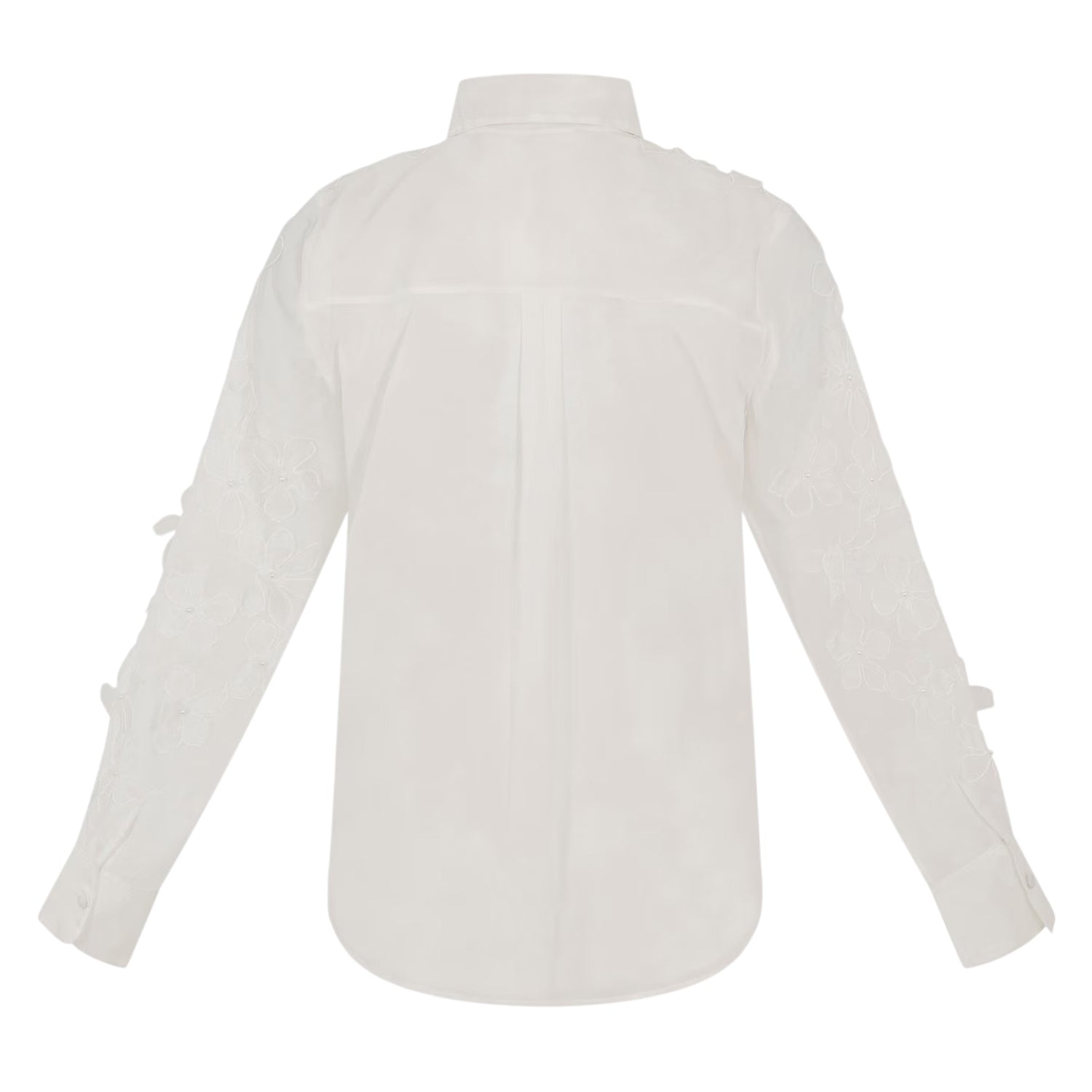 White - Back - French Connection Womens-Ladies Floral 3D Long-Sleeved Shirt