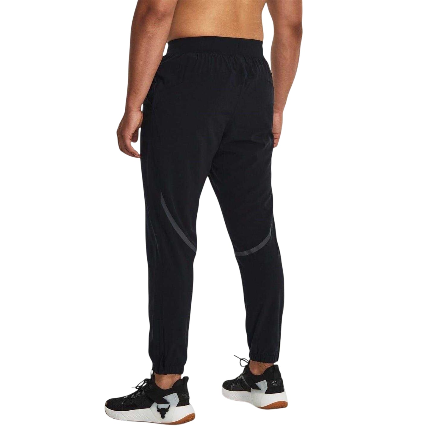 Black - Back - Under Armour Mens Project Rock Reflective Jogging Bottoms