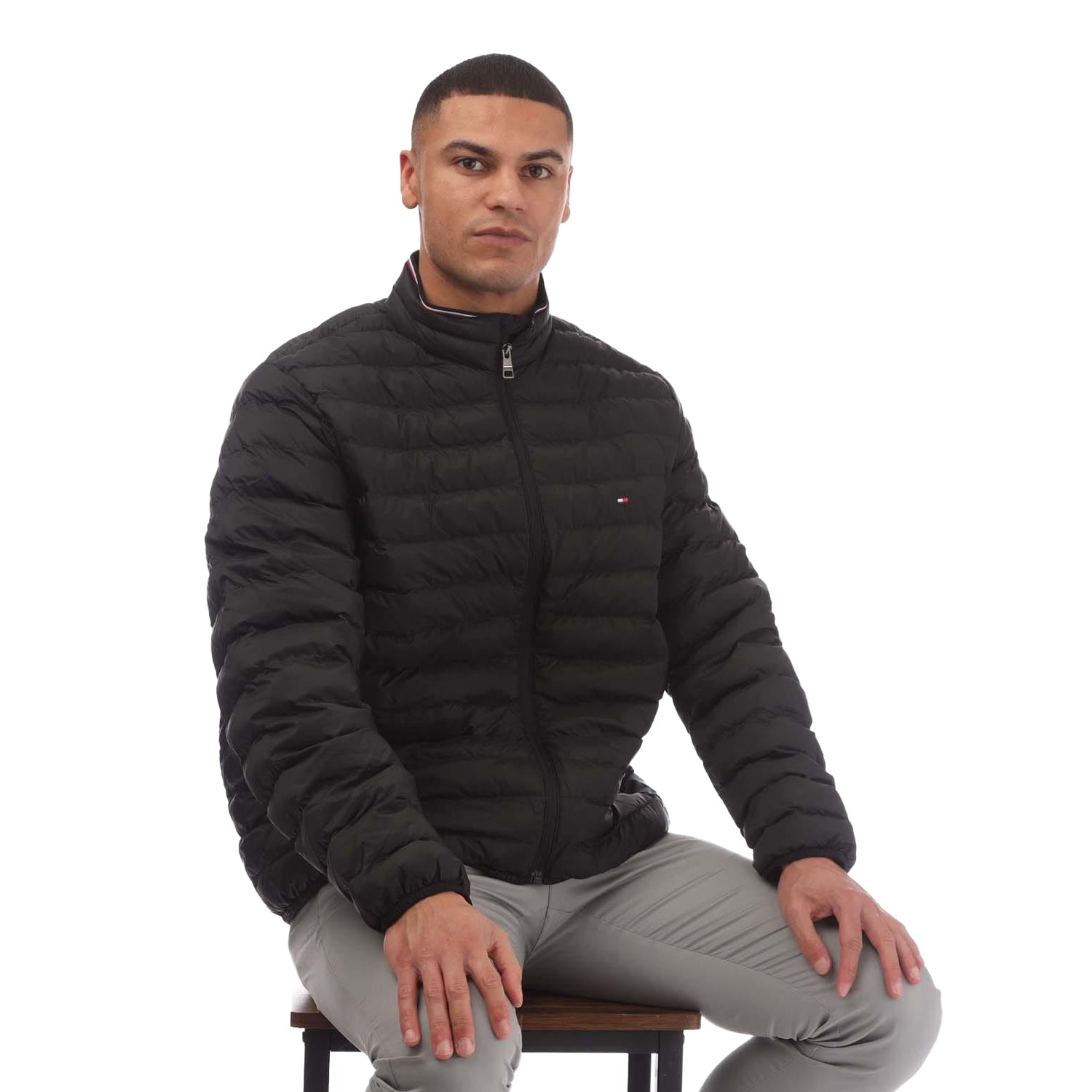 Black - Lifestyle - Tommy Hilfiger Mens Recycled Packable Padded Jacket
