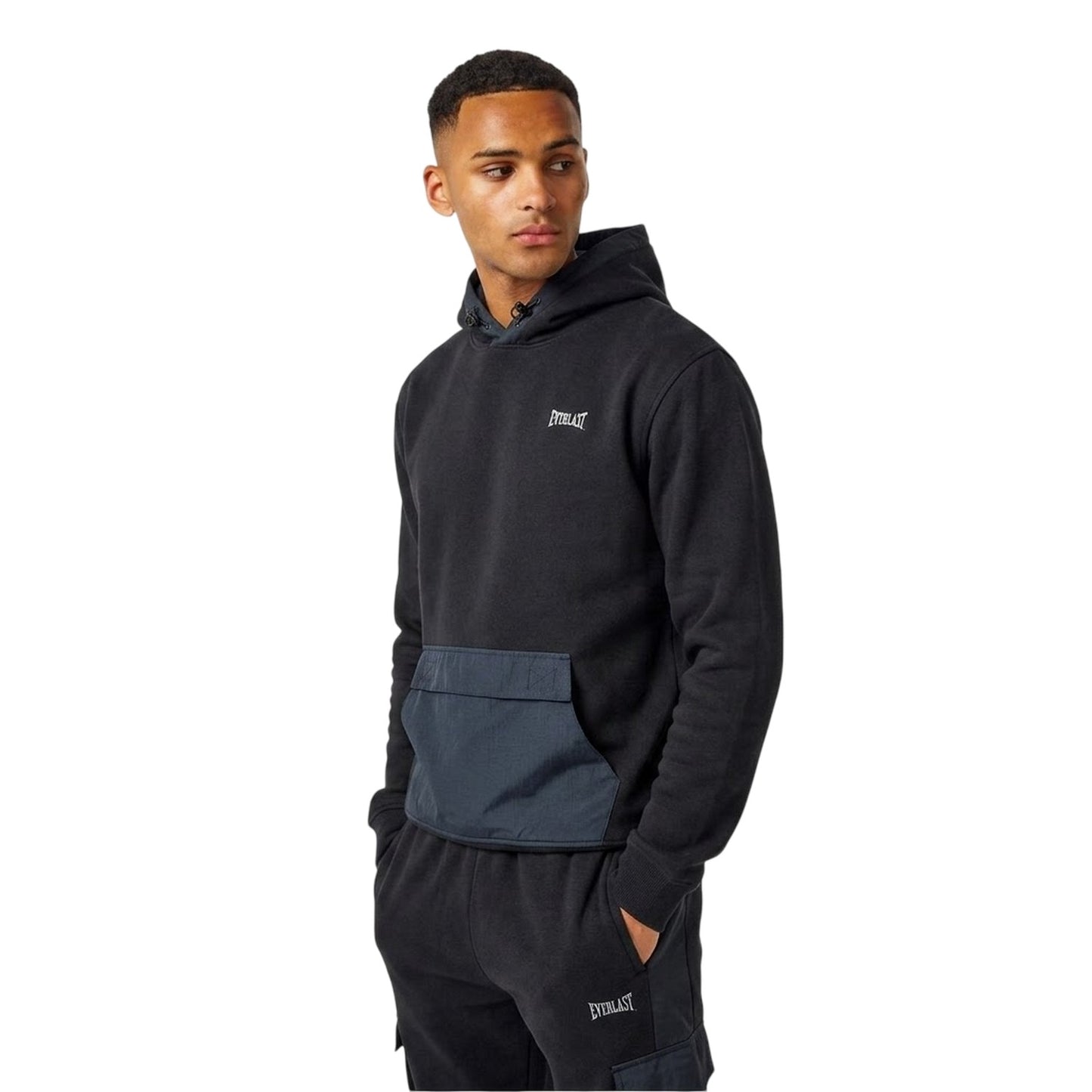 Black - Side - Everlast Womens-Ladies Utility Pocket Regular Hoodie