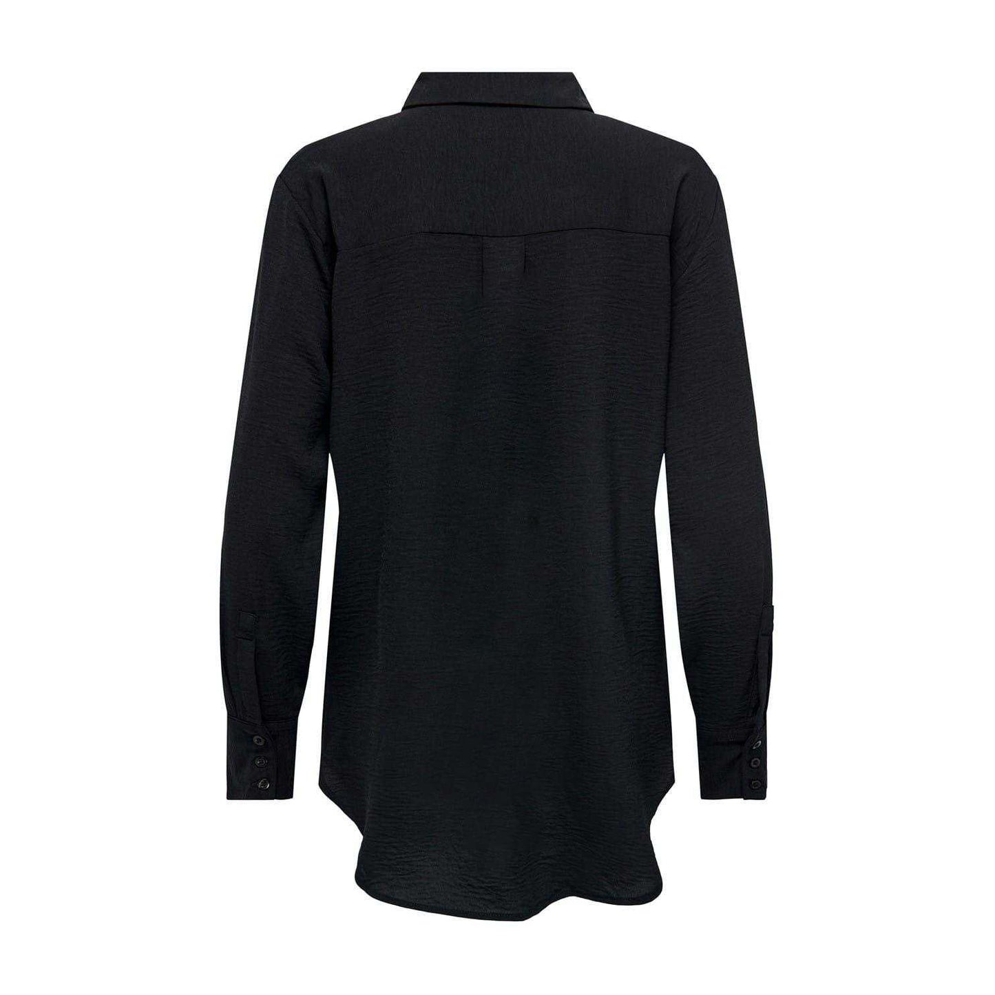 Black - Back - Only Womens-Ladies Collared 3-4 Sleeve Shirt