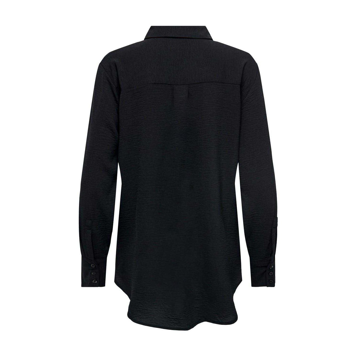 Black - Back - Only Womens-Ladies Collared 3-4 Sleeve Shirt