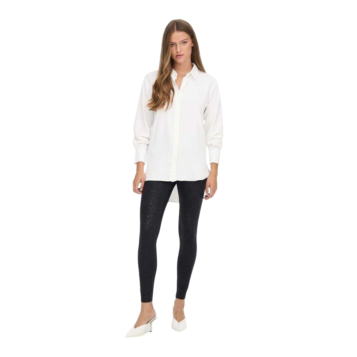 Cloud Dancer - Side - Only Womens-Ladies Collared 3-4 Sleeve Shirt