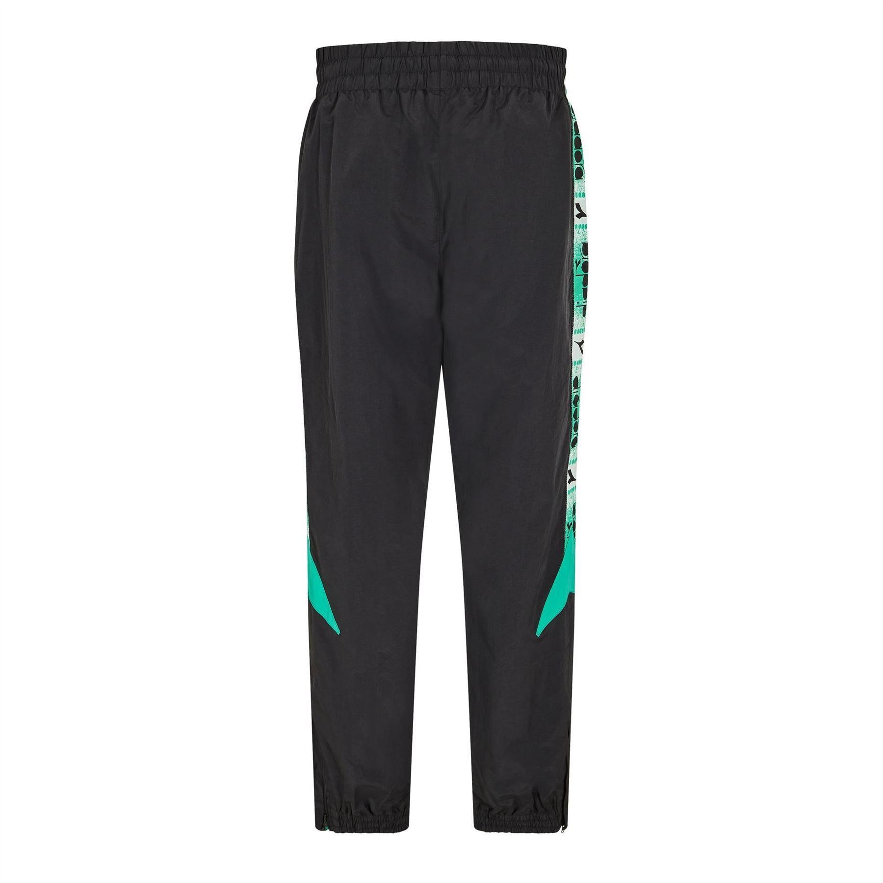 Purple - Back - Diadora Mens Colour Block Tracksuit Bottoms