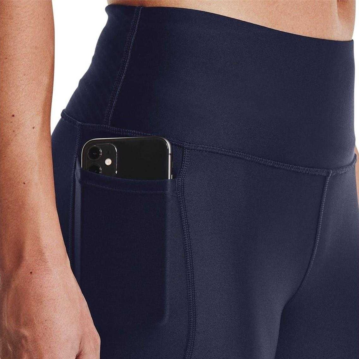 Navy - Side - Under Armour Womens-Ladies Armour High Rise Leggings