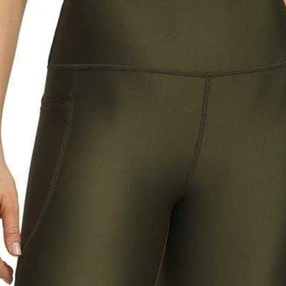 Green - Side - Under Armour Womens-Ladies Armour High Rise Leggings