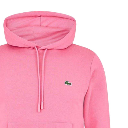 Pink - Side - Lacoste Mens Casual Pullover Hoodie