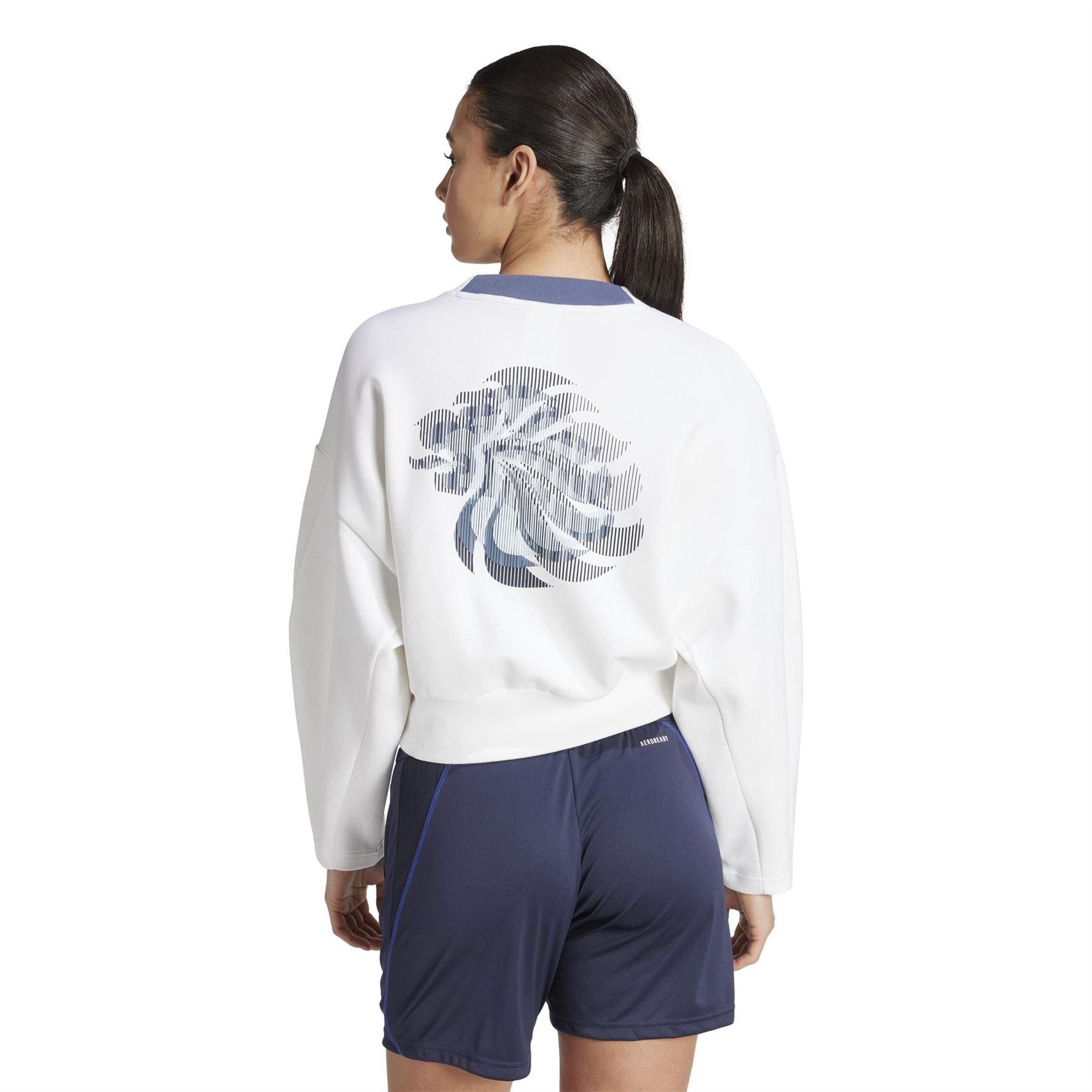 White - Back - Adidas Womens-Ladies Team GB Sweatshirt