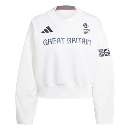 White - Front - Adidas Womens-Ladies Team GB Sweatshirt