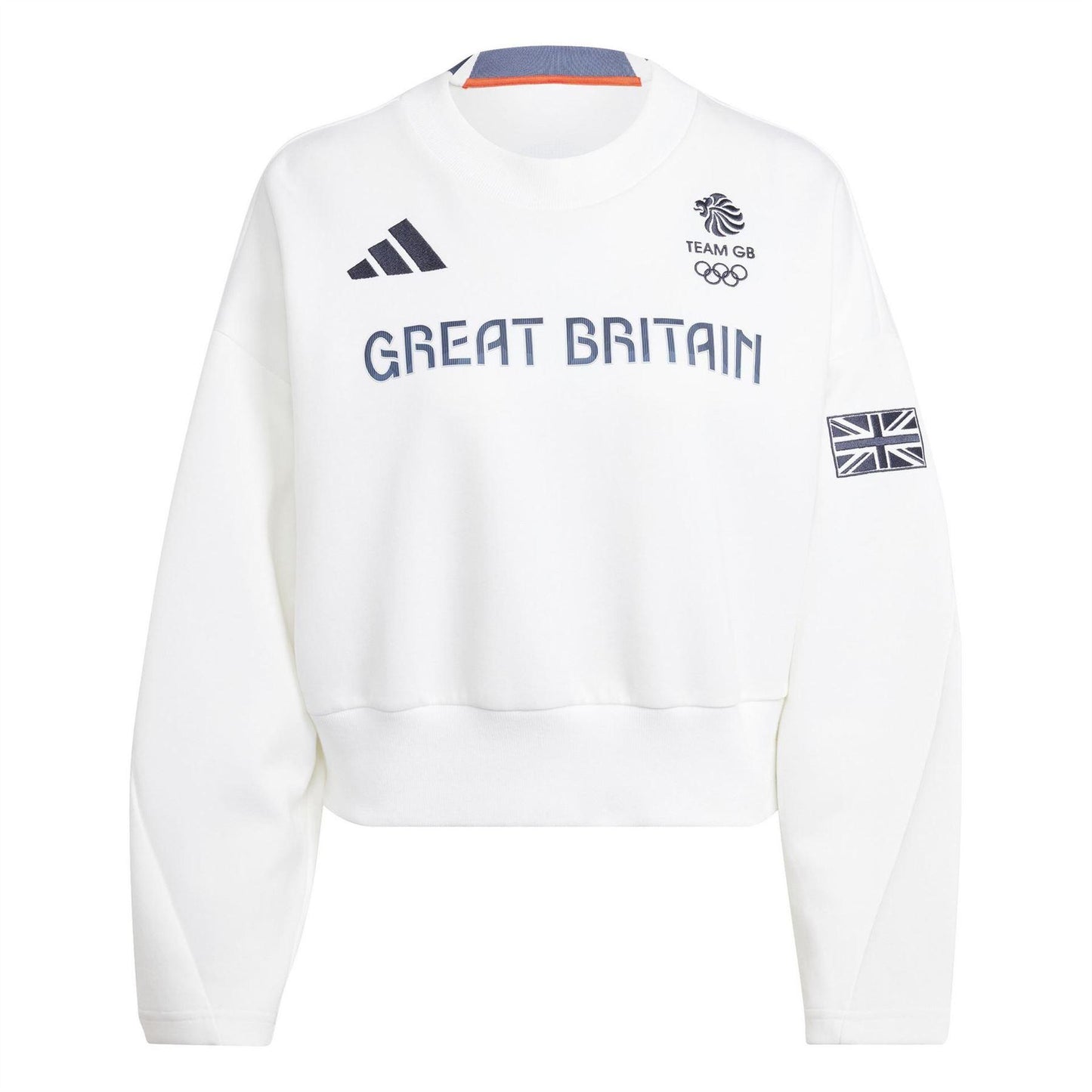 White - Front - Adidas Womens-Ladies Team GB Sweatshirt