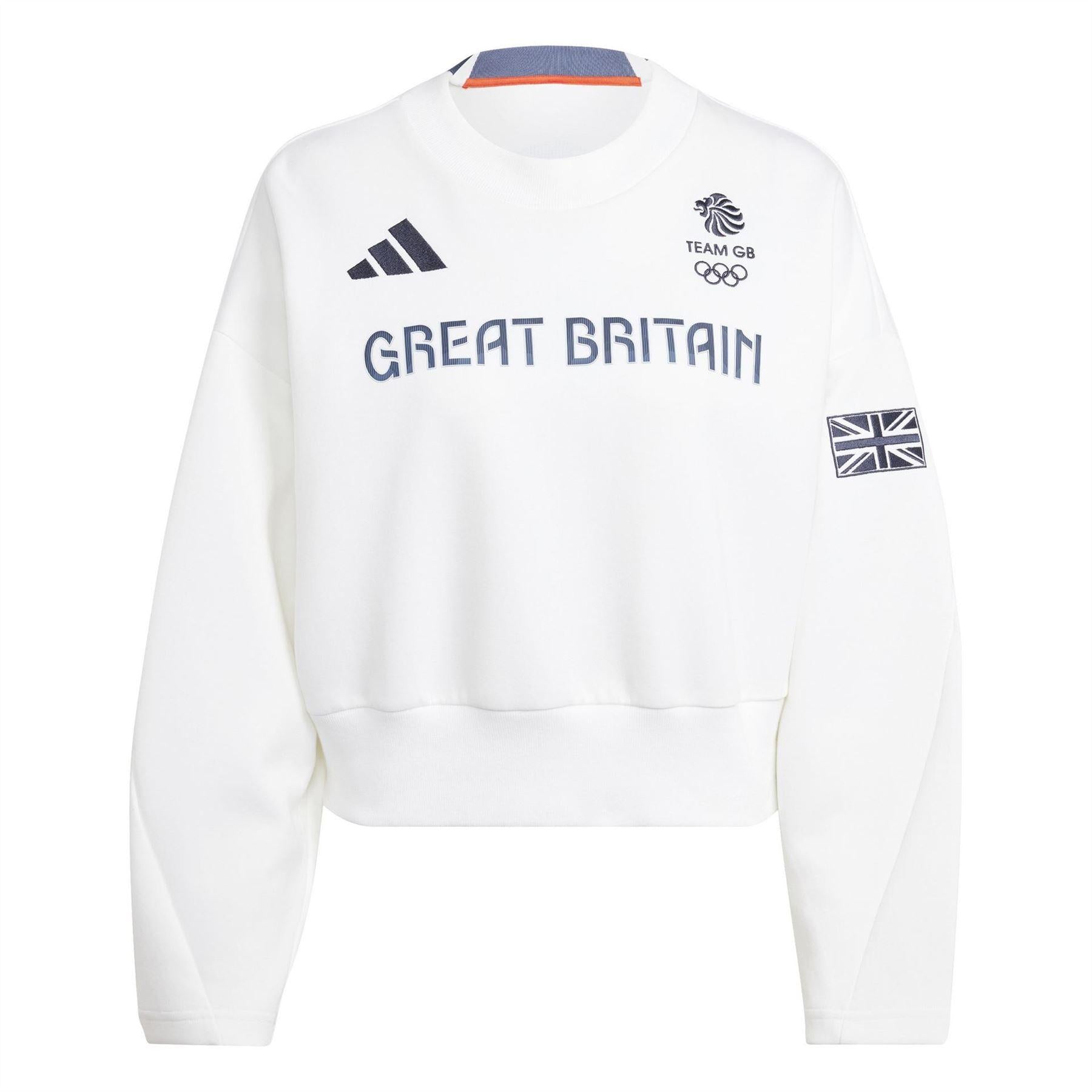 White - Front - Adidas Womens-Ladies Team GB Sweatshirt