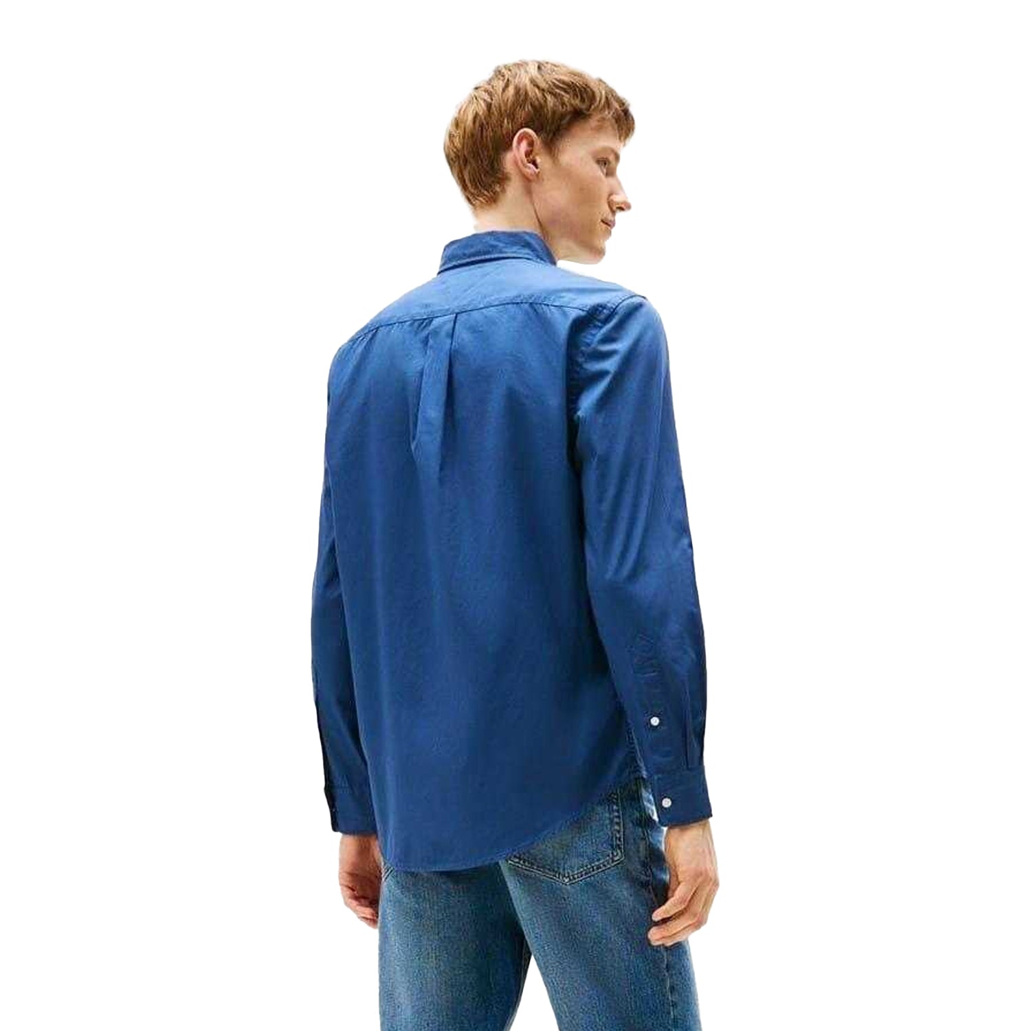 Aegean Sea - Back - Tommy Hilfiger Mens Core Flex Poplin Long-Sleeved Shirt