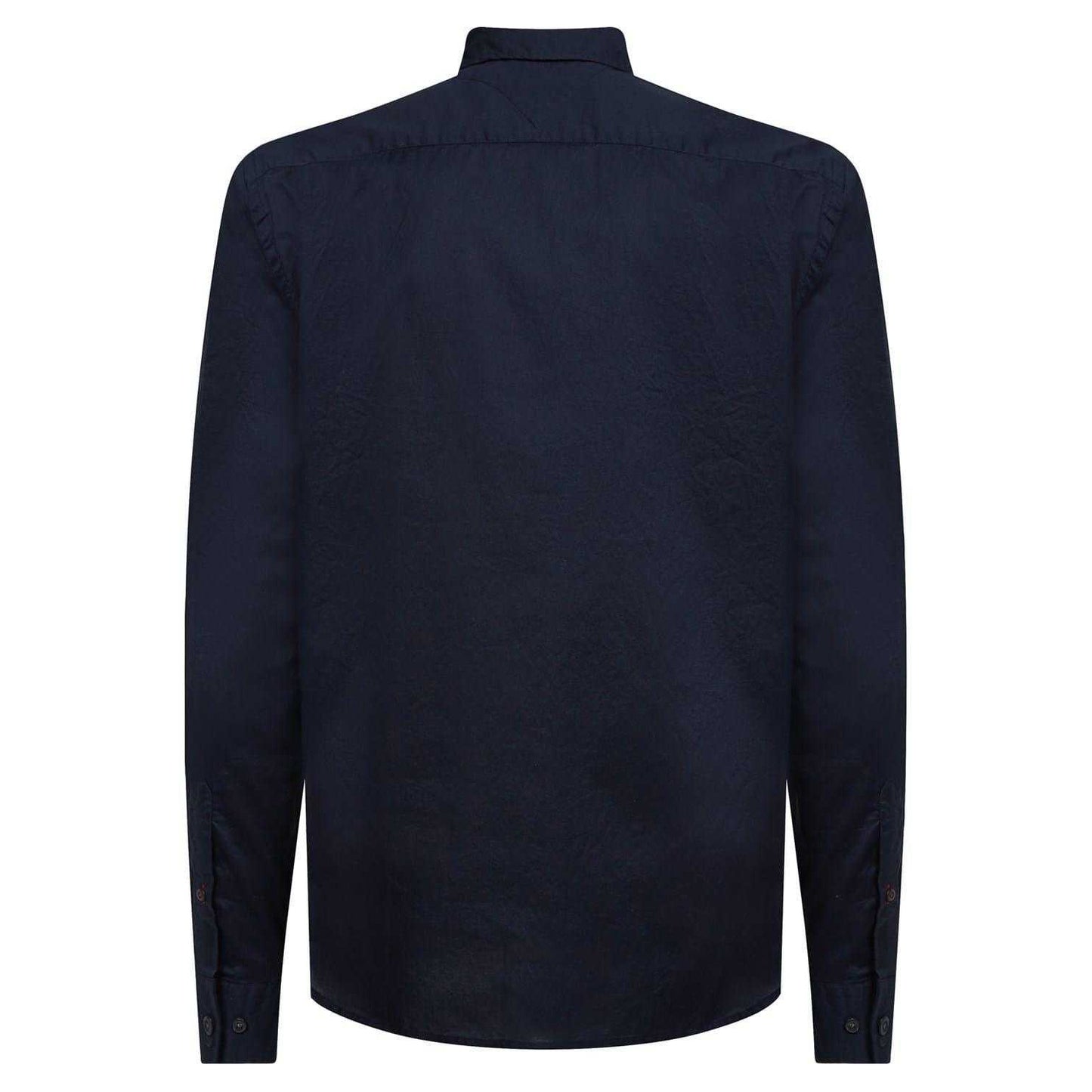 Dark Navy - Back - Tommy Hilfiger Mens Core Flex Poplin Long-Sleeved Shirt