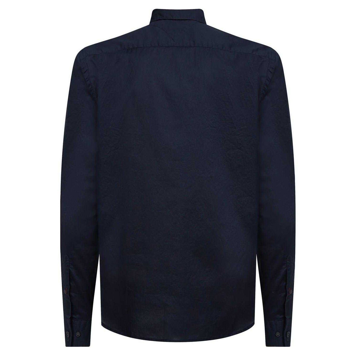 Dark Navy - Back - Tommy Hilfiger Mens Core Flex Poplin Long-Sleeved Shirt