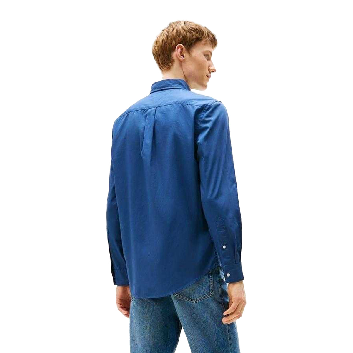 Aegean Sea - Back - Tommy Hilfiger Mens Core Flex Poplin Long-Sleeved Shirt