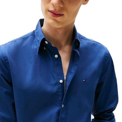 Aegean Sea - Side - Tommy Hilfiger Mens Core Flex Poplin Long-Sleeved Shirt