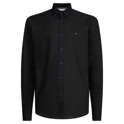 Black - Front - Tommy Hilfiger Mens Core Flex Poplin Long-Sleeved Shirt