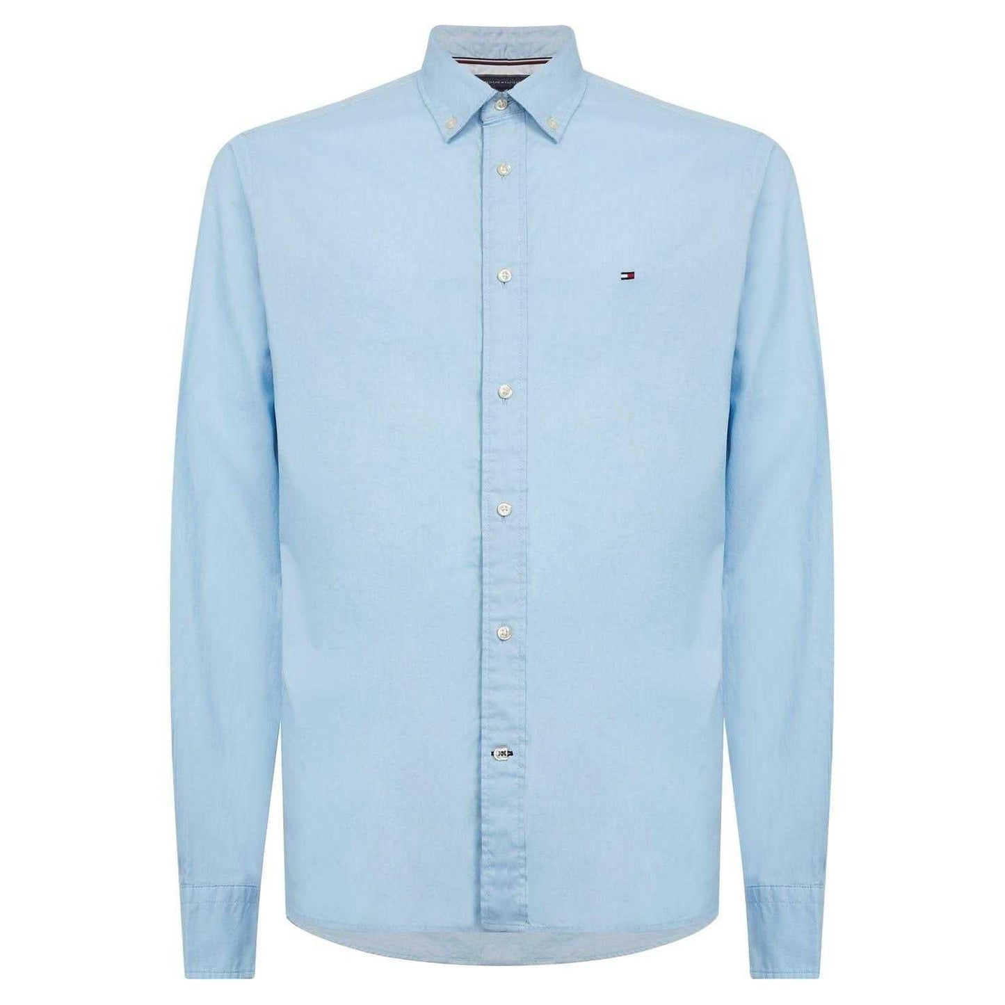 Blue - Front - Tommy Hilfiger Mens Core Flex Poplin Long-Sleeved Shirt