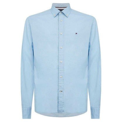 Blue - Front - Tommy Hilfiger Mens Core Flex Poplin Long-Sleeved Shirt