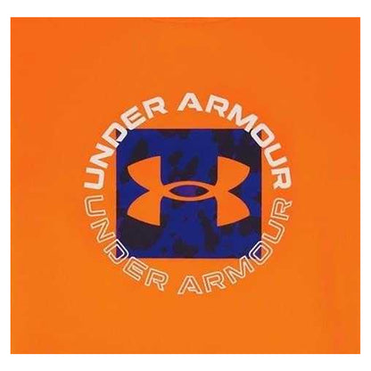 Blaze Orange - Side - Under Armour Childrens-Kids Heather T-Shirt & Shorts Set