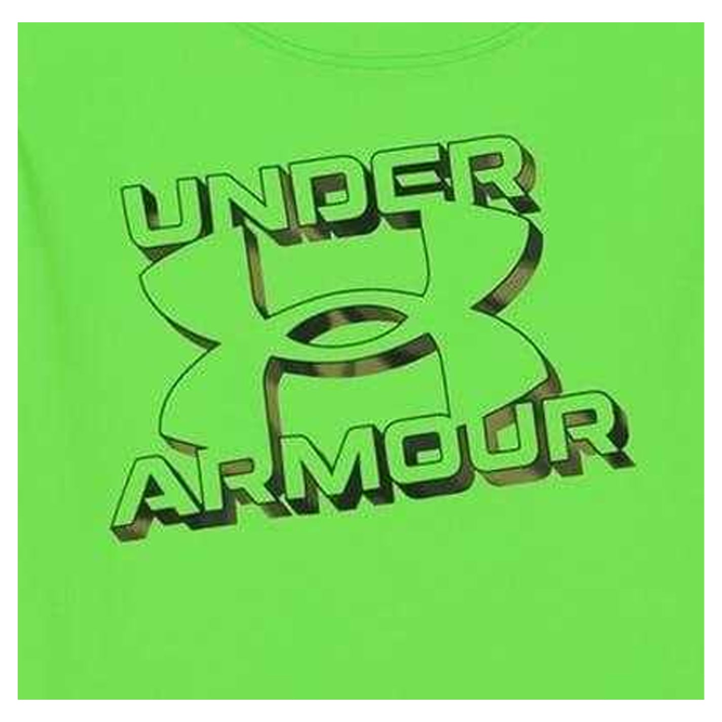 Hyper Green - Side - Under Armour Childrens-Kids Heather T-Shirt & Shorts Set