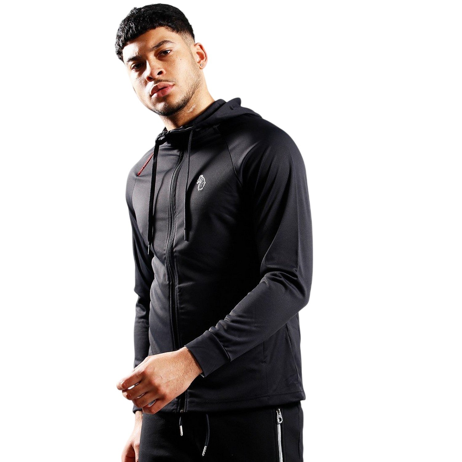 Jet Black - Side - Luke Mens Raglan Sweatshirt