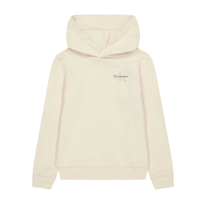 Whitecap Grey - Front - Calvin Klein Childrens-Kids Chest Logo Regular Hoodie