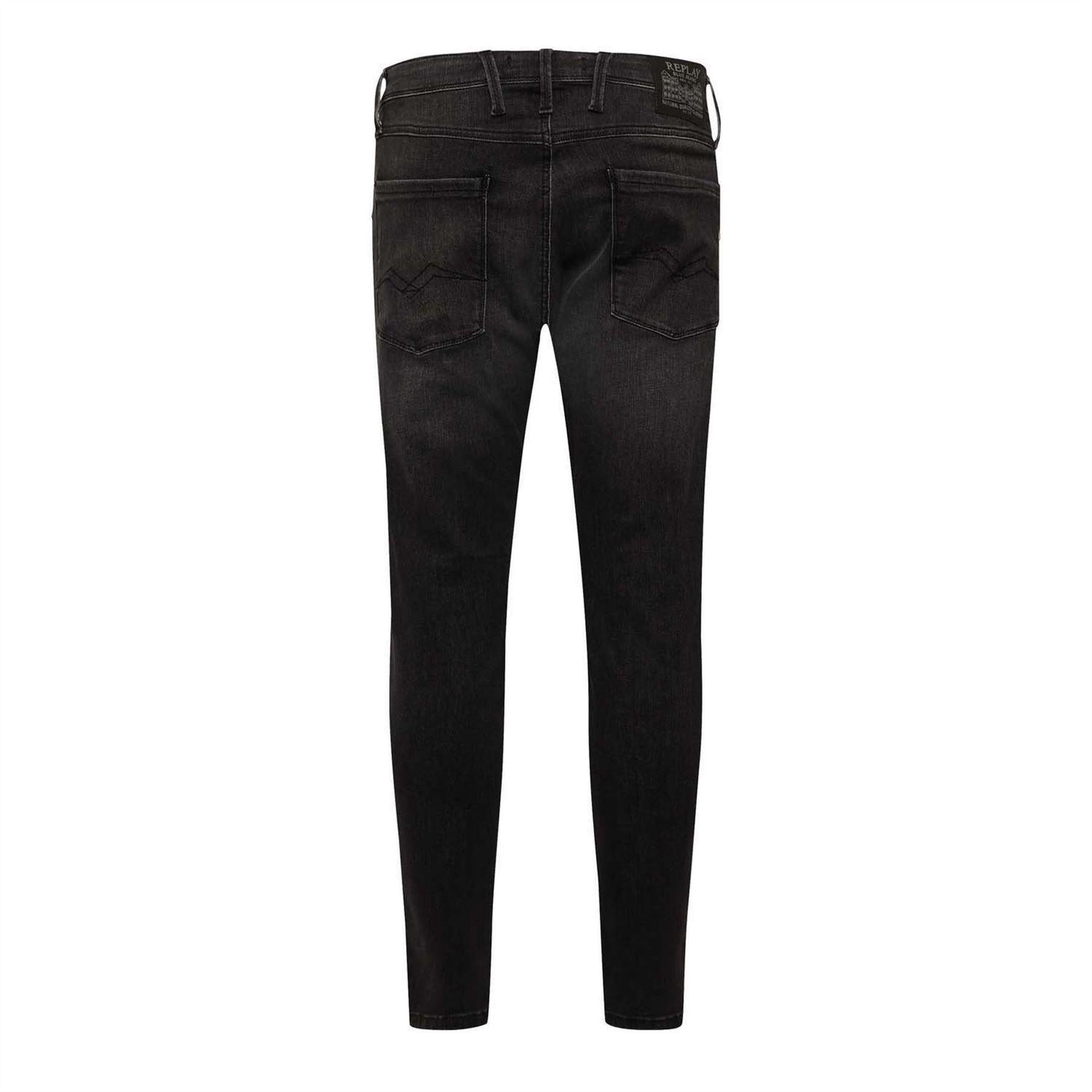 Grey - Back - Replay Mens Anbass Slim Jeans