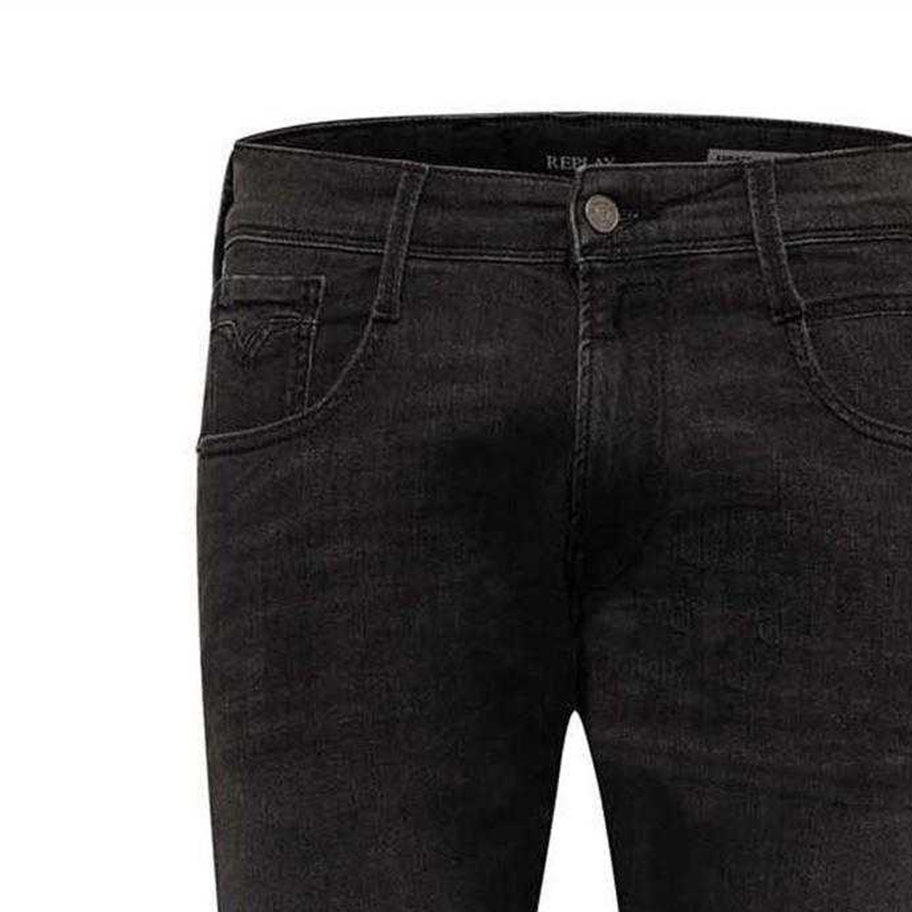 Grey - Side - Replay Mens Anbass Slim Jeans