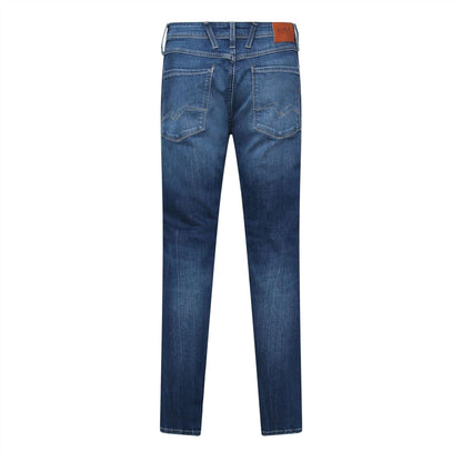 Blue - Back - Replay Mens Anbass Cotton Blend Slim Jeans