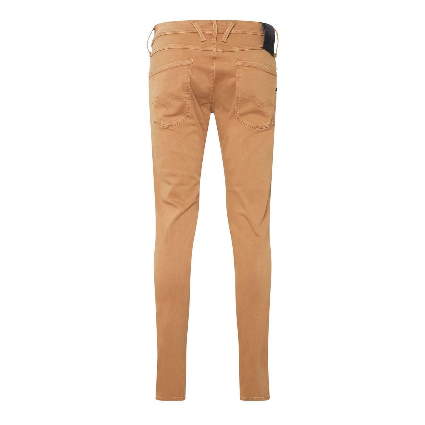 Beige - Back - Replay Mens Anbass Cotton Blend Slim Jeans