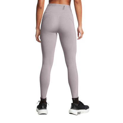 Grey - Back - Under Armour Womens-Ladies Launch Plain Running Leggings