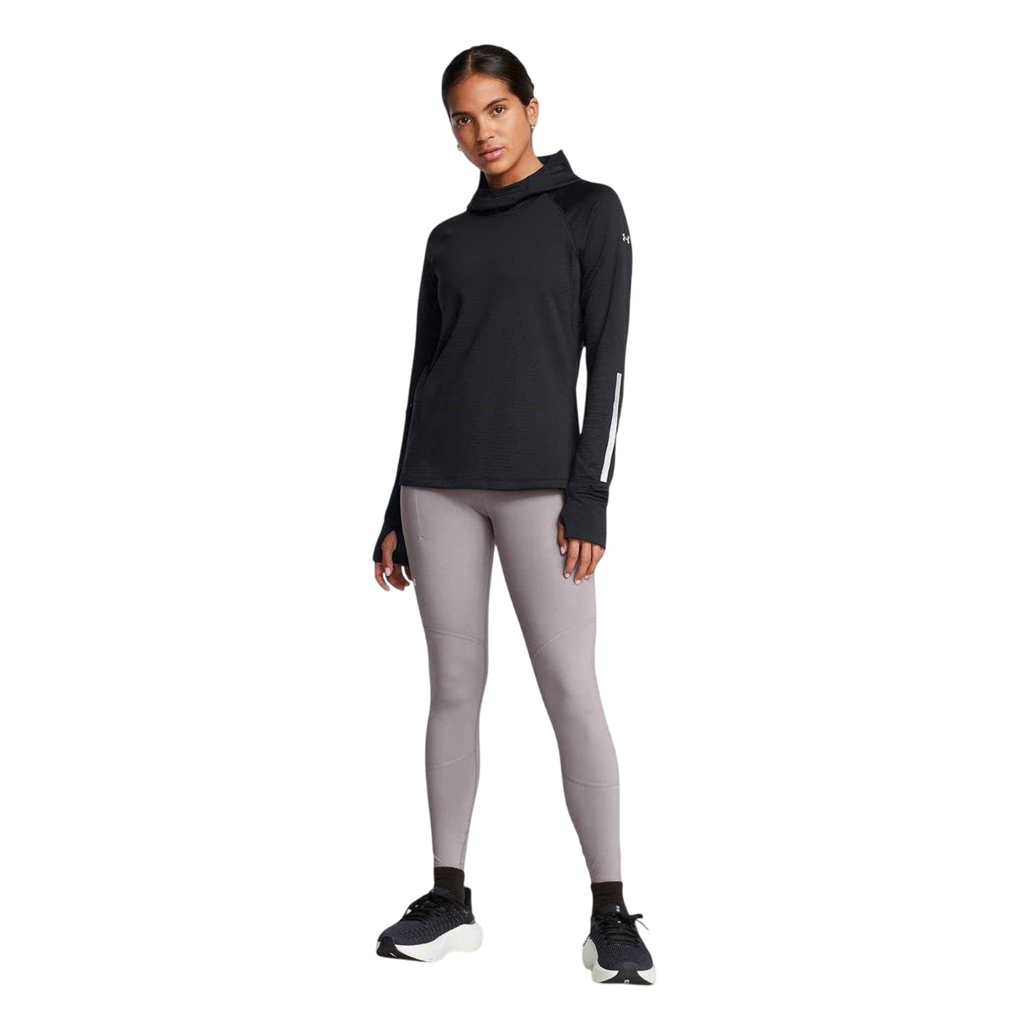 Grey - Lifestyle - Under Armour Womens-Ladies Launch Plain Running Leggings