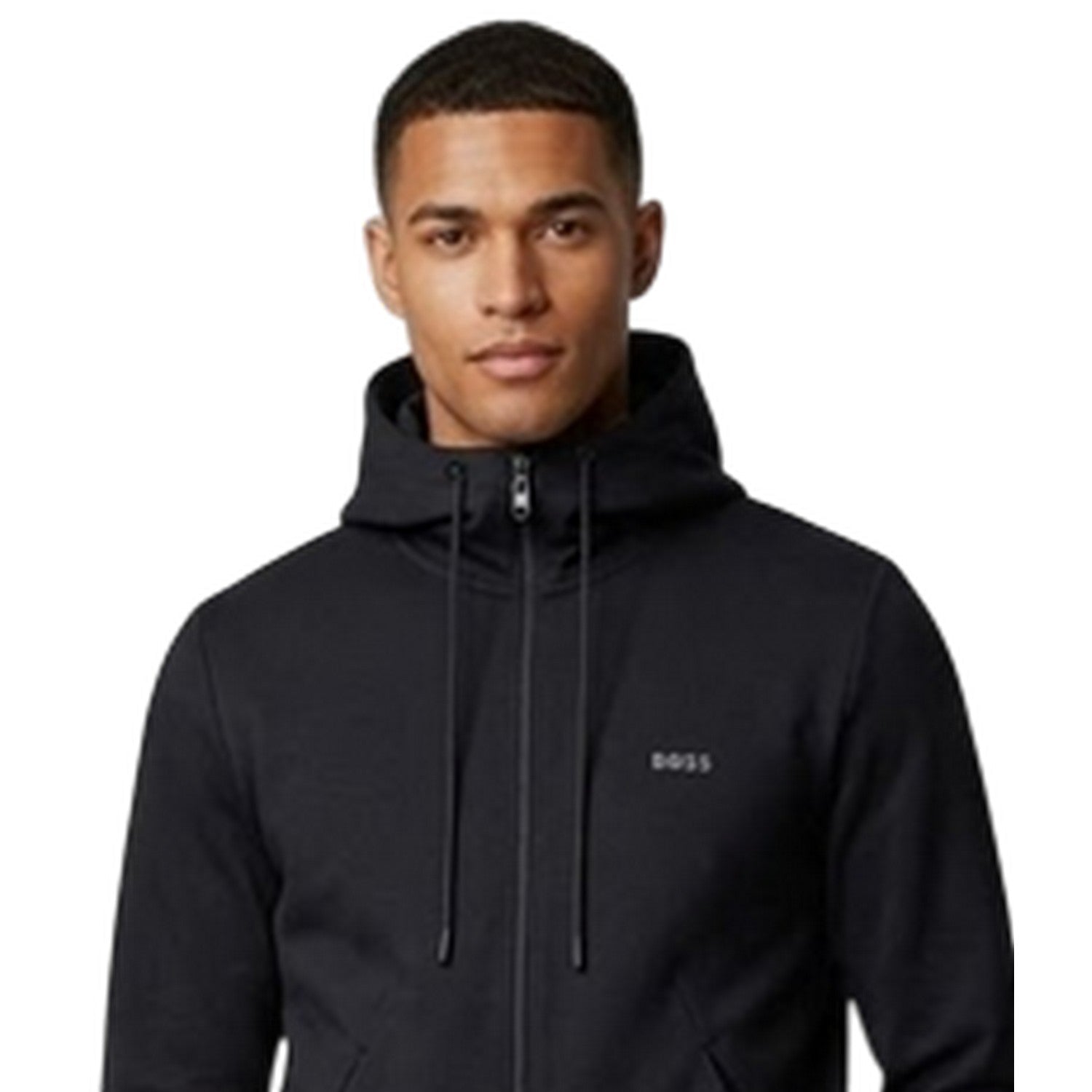 Black - Side - Boss Mens Saggy Sweat Jacket