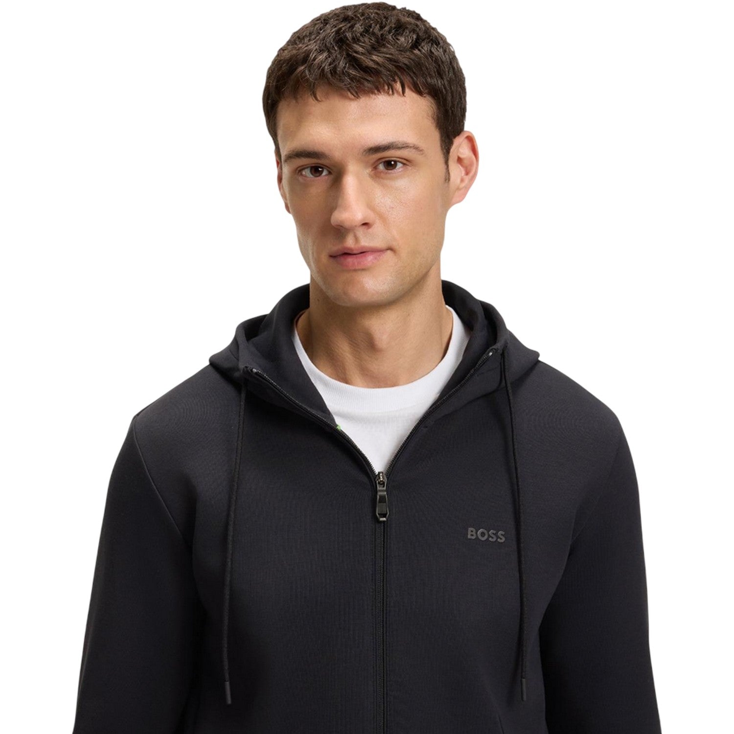 Dark Blue - Side - Boss Mens Saggy Sweat Jacket