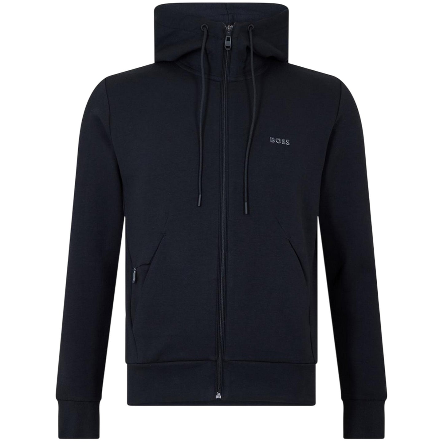 Black - Front - Boss Mens Saggy Sweat Jacket