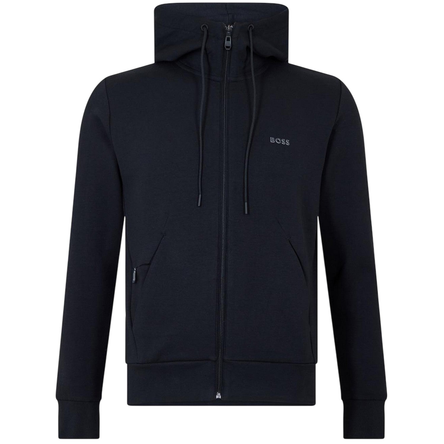 Black - Front - Boss Mens Saggy Sweat Jacket