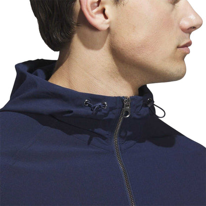 Navy - Side - Adidas Mens Go-To Lightweight Hooded Jacket